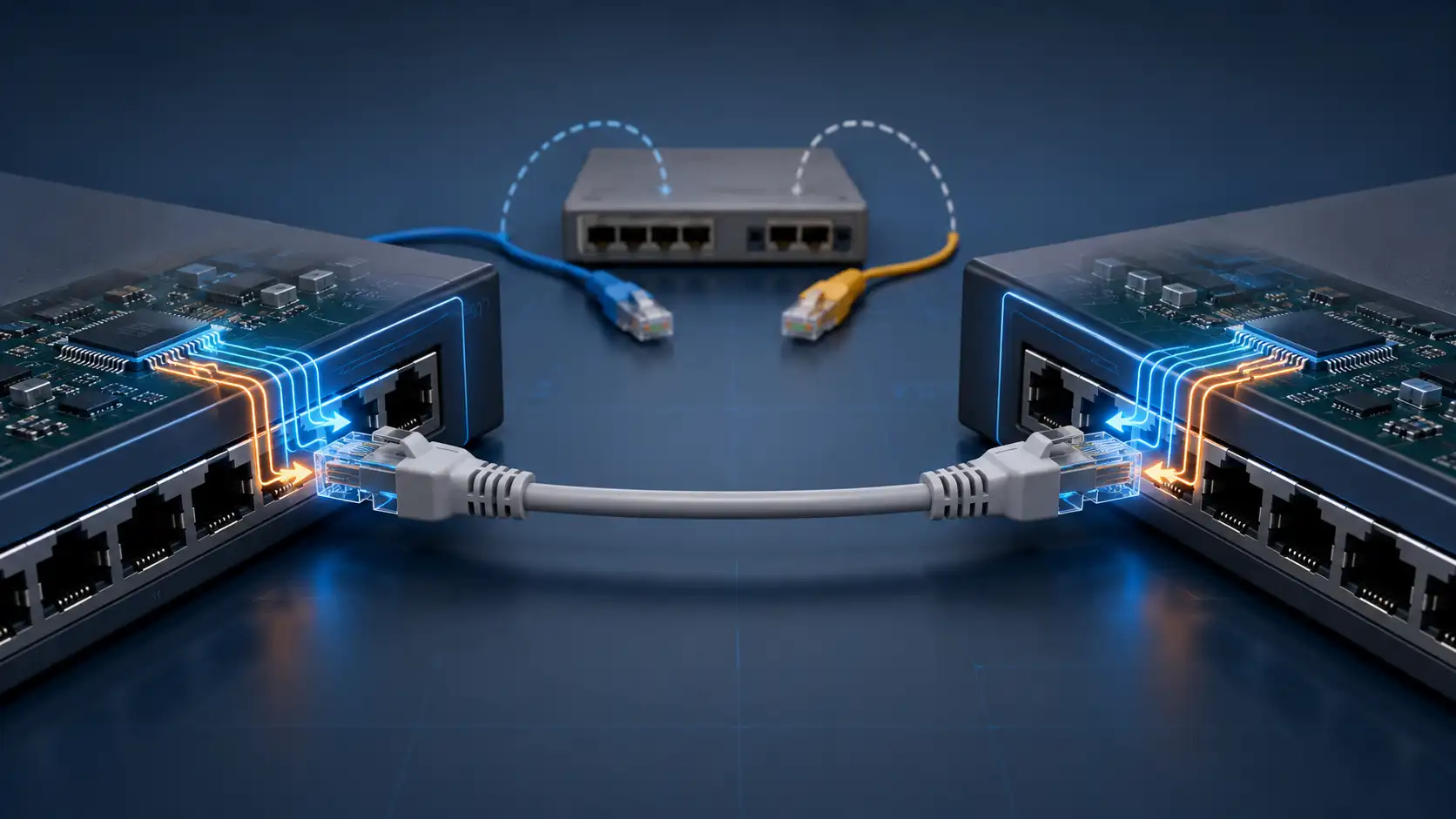 Auto MDI-X adjusting Ethernet signal pairs between switches Auto MDI-X adjusting Ethernet signal pairs between switches